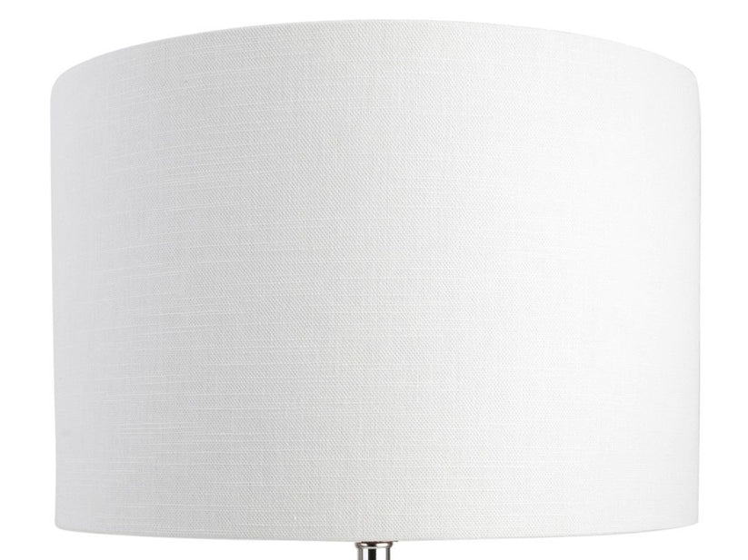 Frida White Brushed Silver Handmade Drum Lampshade